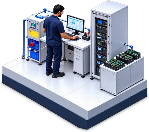 An illustration of the Testing stage